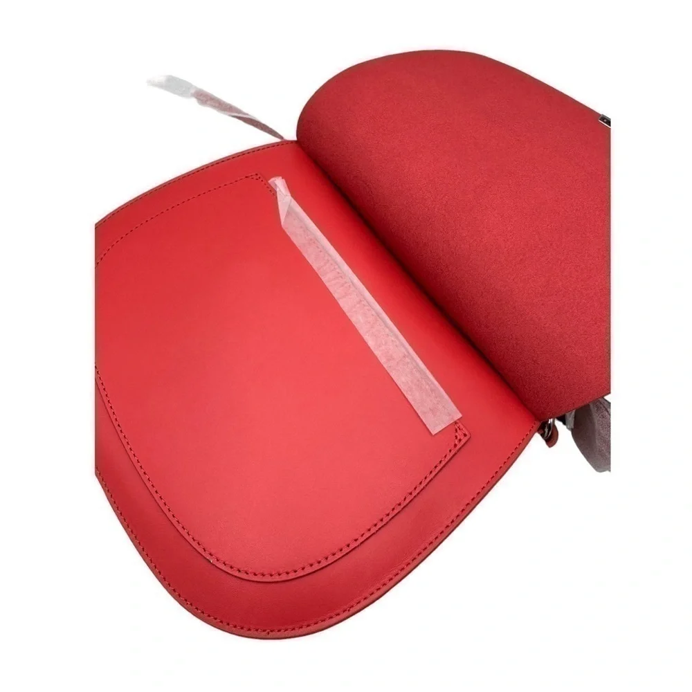 New RARE ALLSAINTS Captain Round Leather Crossbody Bag Coral Pink Pebbled